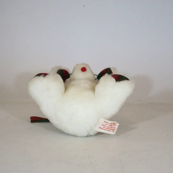 Fun World Plush Santa White Mouse Stuffed Animal Plaid Ornament Christmas - Picture 6 of 9